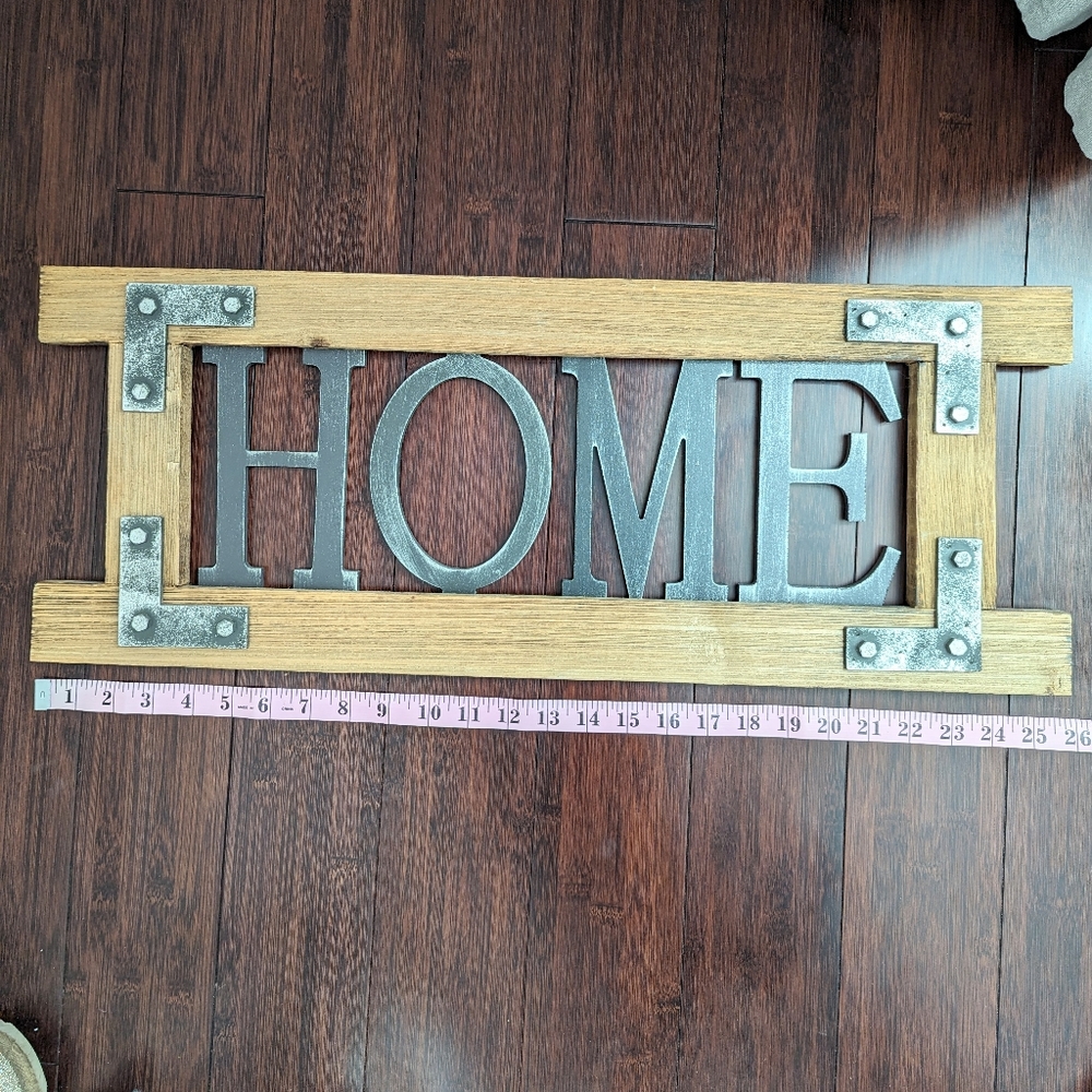 Wooden HOME wall decor sign